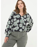 FatFace Plus Florence Spaced Floral Top