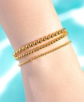 Girls Crew 3 pc. Gold Standard Stretch Beaded Bracelet Set