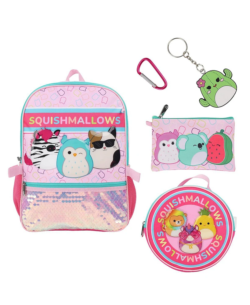 Squishmallows Crew 5 Pc Youth Backpack Set