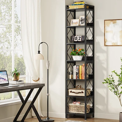 Tribesigns 78.7 Inch Extra Tall Narrow Bookshelf, 9 Tier Bookcase for Small Spaces, Freestanding Display Shelves, Multifunctional Corner Storage Organ