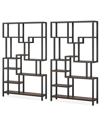 Tribesigns 70.9" Bookshelf Set of 2, 7