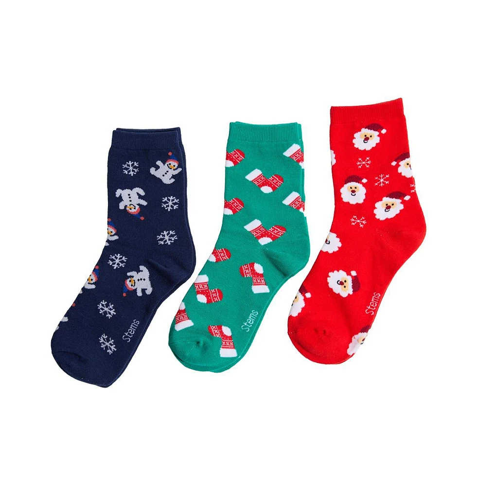 Stems Women's Holiday Crew Socks - Gift Set Of 3