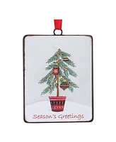 Slickblue Seasons Greetings Pine Tree Ornament (Set of 12)