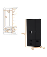 Fm Furniture Douglas Armoire in melamine, two drawers