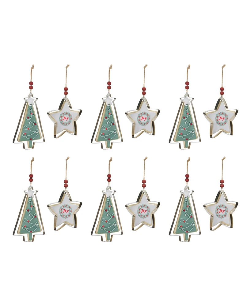 Slickblue Tree And Star Cookie Cutter Ornament (Set of 12)