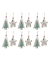 Slickblue Tree And Star Cookie Cutter Ornament (Set of 12)