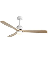 Sofucor 52"Modern Ceiling Fan with 3 Natural Wood Blades