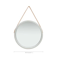 vidaXL Wall Mirror with Strap 23.6" Silver