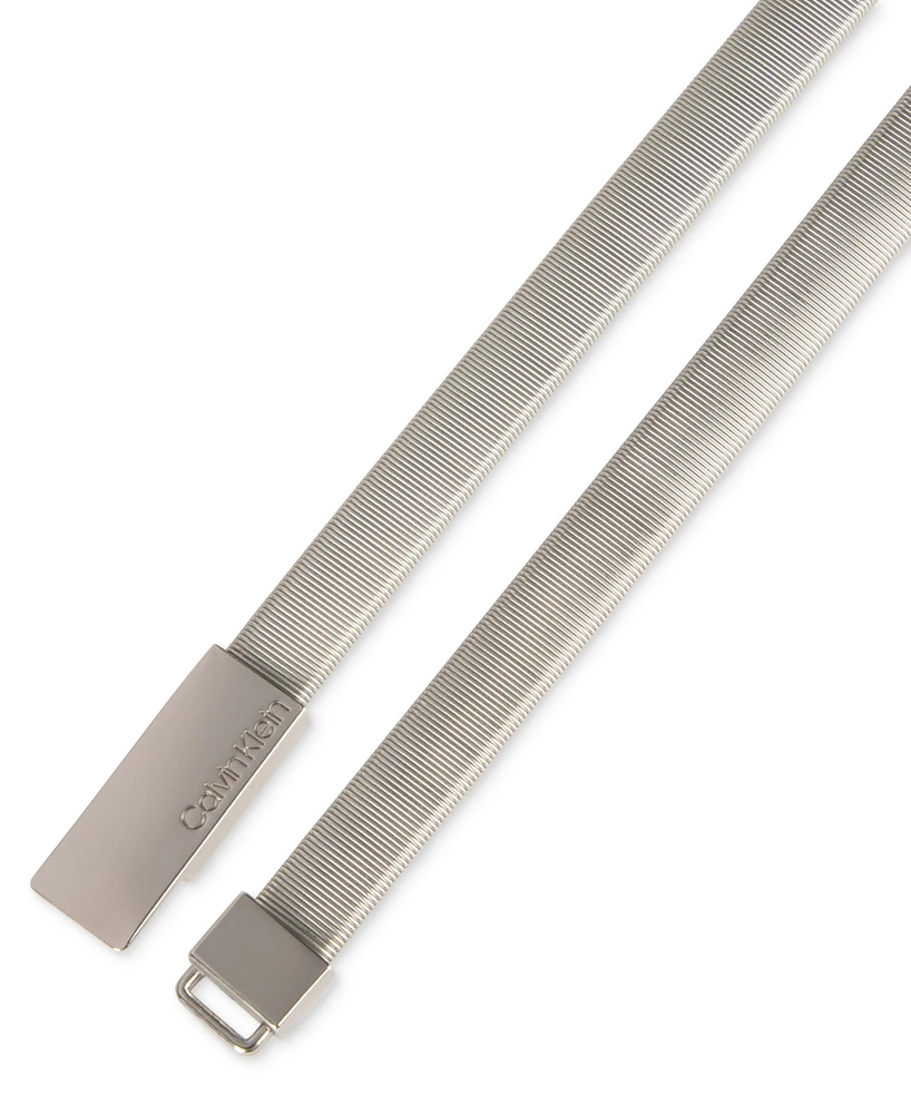Calvin Klein Skinny Stretch Chain Plaque Buckle Belt