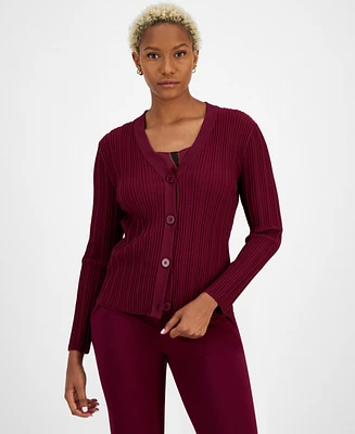 Bar Iii Women's Multi Ribbed V-Neck Cardigan Sweater, Created for Macy's
