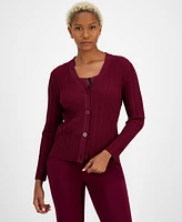 Bar Iii Women's Multi Ribbed V-Neck Cardigan Sweater, Created for Macy's