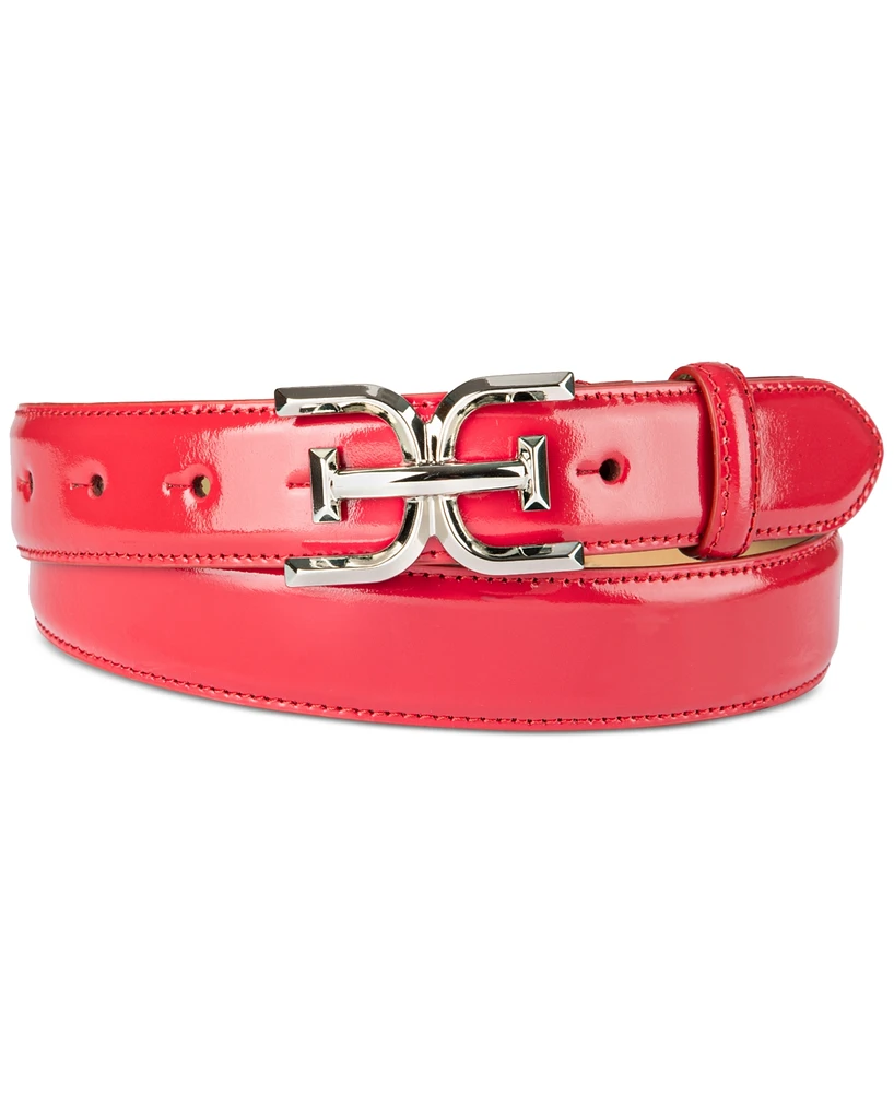 Sam Edelman Double-e Plaque High Shine Patent Leather Belt