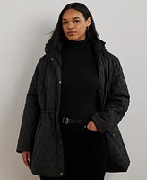 Lauren Ralph Plus Hooded Quilted Anorak Coat