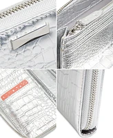 I.n.c. International Concepts Boxed Hazel Zip-Around Metallic Croc-Embossed Wristlet, Created for Macy's