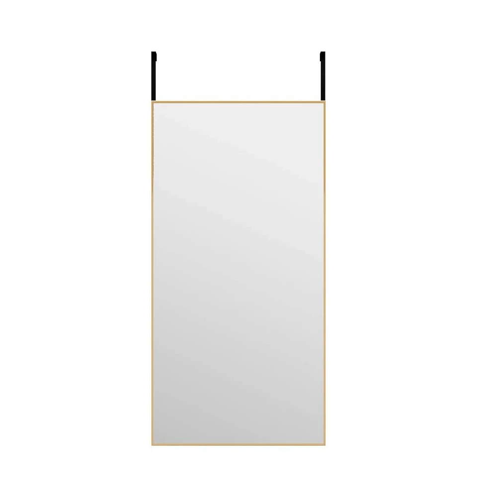 vidaXL Door Mirror Gold 15.7"x31.5" Glass and Aluminum