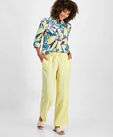 Charter Club Women's 100% Linen Drawstring-Waist Pants, Created for Macy's