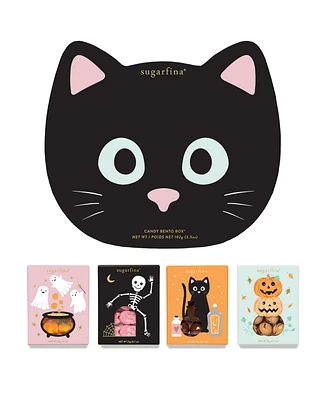 Sugarfina Halloween Black Cat 2 Piece Bento Box and 4 Piece Taster Pack Bundle