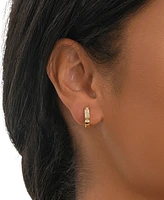 Cubic Zirconia Baguette Micro Hoop Earrings