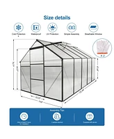 Mondawe 6x10 Ft Polycarbonate Greenhouse Raised Base and Anchor Aluminum Heavy