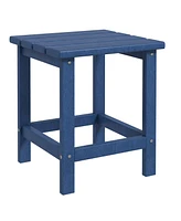 Outsunny 15" Adirondack Patio Side Table, Hdpe, Blue