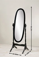 Traditional Queen Anna Style Wood Floor Cheval Mirror, Gold Finish
