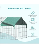 Simplie Fun Outdoor Rabbit Playpen with Shade Roof and Safety Stakes