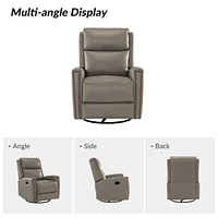 Hulala Home Fiacro 30.31''Wide Genuine Leather Swivel Rocker Recliner