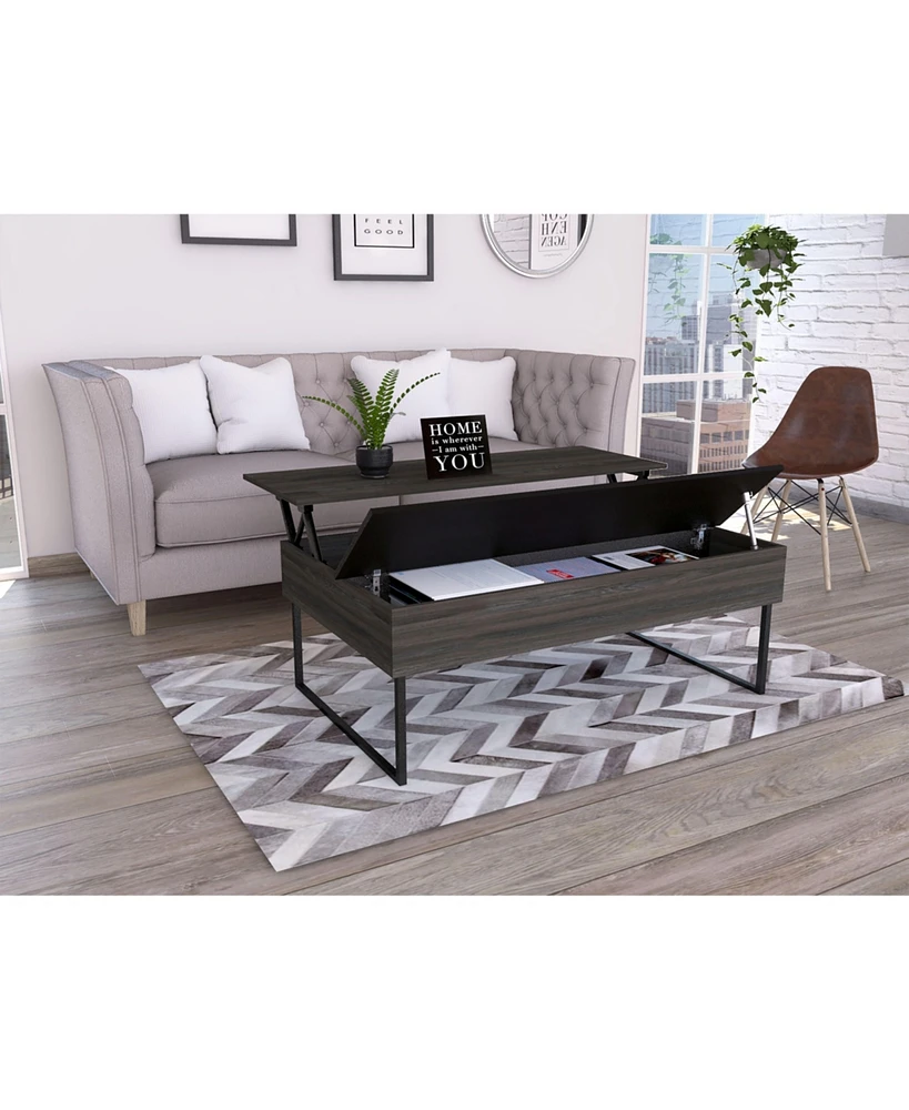 Fm Furniture Chester elevating coffee table in melamine with internal storage