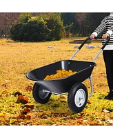 Costway 2 Tire Wheelbarrow Cart Heavy-duty Dolly Utility Cart