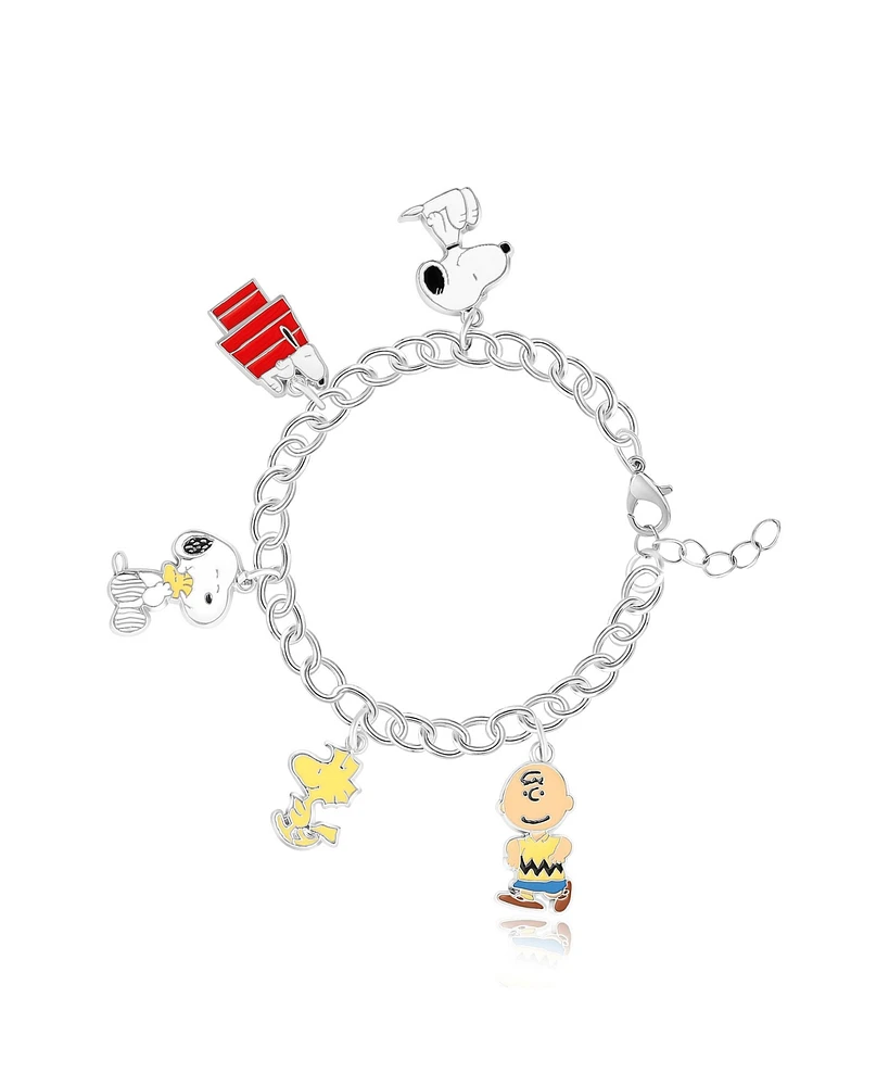 Peanuts Snoopy, Woodstock, Charlie Brown Charm Bracelet