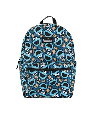 Sesame Street Cookie Monster All-Over Print 17” Backpack