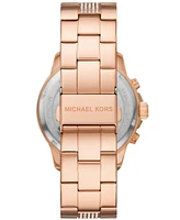 Michael Kors Women's Brynn Chronograph Rose Gold-Tone Stainless Steel Watch 40mm