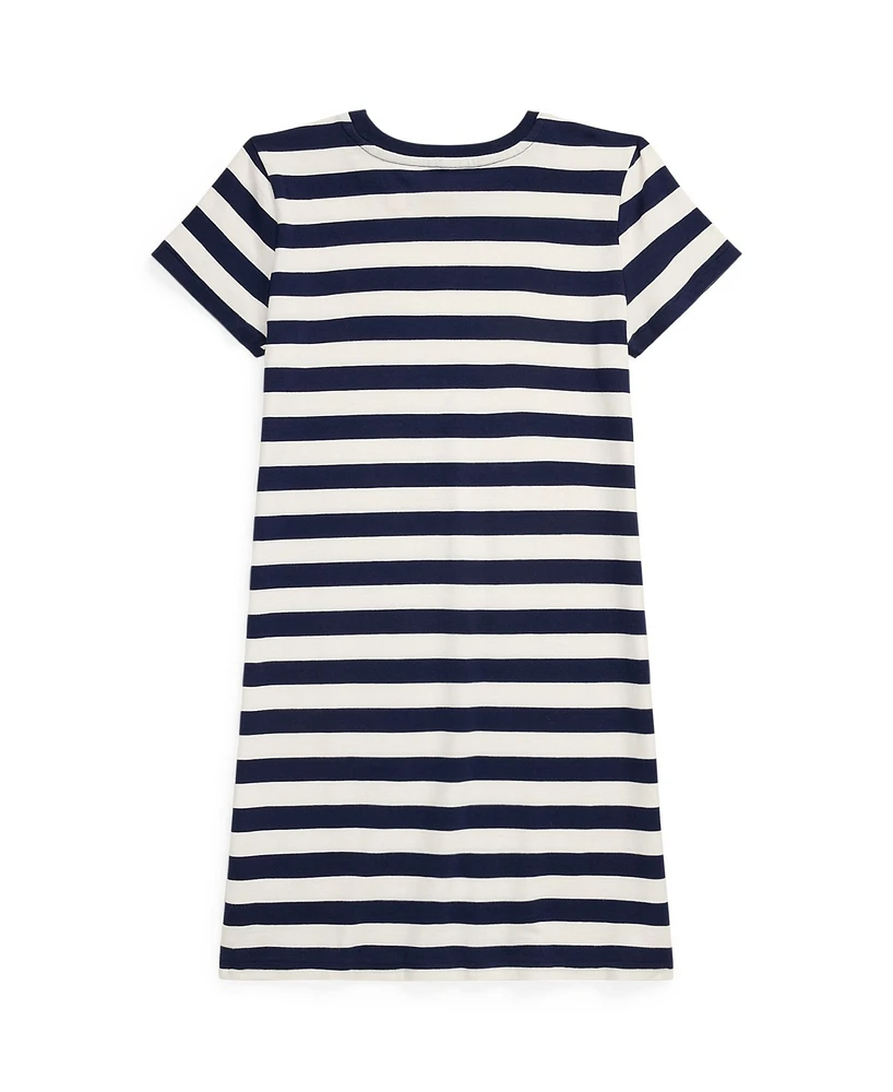 Polo Ralph Lauren Big Girls Striped Cotton Jersey Tee Dress