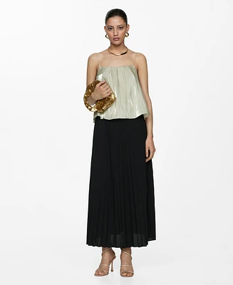 Mango Women's Pleated Long Skirt