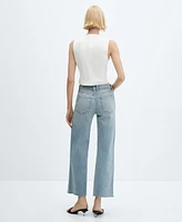 Mango Women's Mid Waist Culotte Jeans