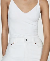Mango Women's Claudia Slim Crop Waxed Jeans