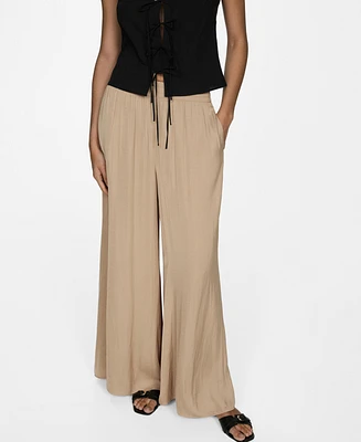 Mango Women's Wide Leg Fluid Pants