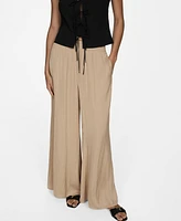 Mango Women's Wide Leg Fluid Pants