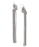 I.n.c. International Concepts Silver-Tone Knotted Crystal & Snake Chain Linear Drop Earrings, Created for Macy's