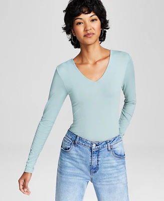 And Now This Women's Long-Sleeve V-Neck Bodysuit, Created for Macy's