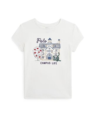 Polo Ralph Lauren Big Girls Campus-Graphic Cotton Jersey Tee