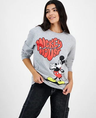 Disney Juniors' Mickey Mouse Heart Graphic Crewneck Sweatshirt