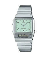 Casio Unisex Silver Tone Stainless Steel Watch, 32.1mm