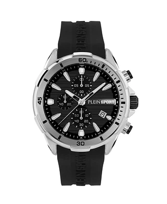 Plein Sport Men's Impact Chronograph Date Quartz Silicone Strap 46mm