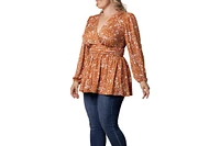 Kiyonna Plus Leah Long Sleeve Tunic Top