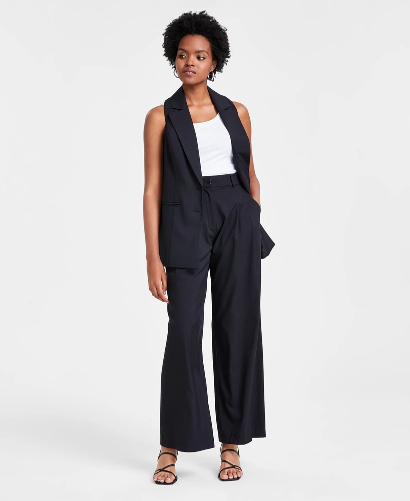 Bar Iii Women's High-Rise Wide-Leg Pants, Created for Macy's