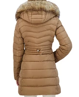 Laundry By Shelli Segal Women's Faux-Fur-Trim Hooded Puffer Coat