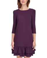 Tommy Hilfiger Women's 3/4-Sleeve Ruffled-Hem Dress