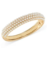 Charter Club Gold-Tone Imitation Pearl Bangle Bracelet, Created for Macy's