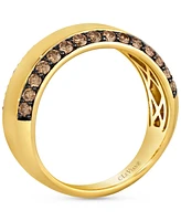 Le Vian Chocolatier Men's Chocolate Diamond Two Row Band (1 ct. t.w) in 14k Gold